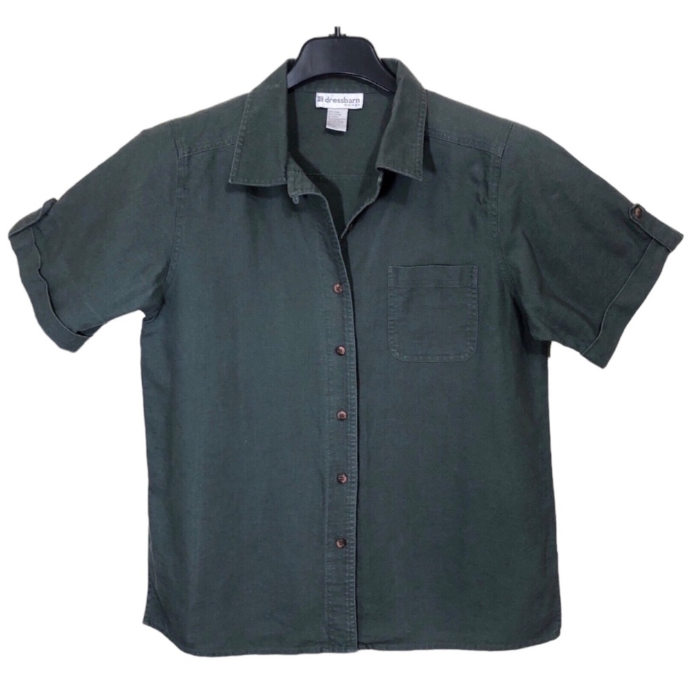 Dress Barn Linen Tab Sleeve Shirt Womens Size 14/16W